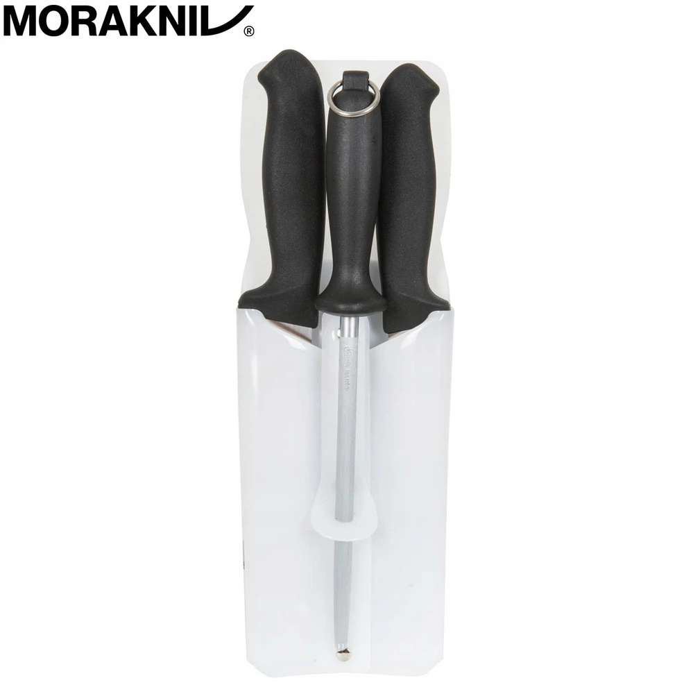 Morakniv Butcher Kit Juodas 12669, 2 peilių rinkinys + galąstuvas