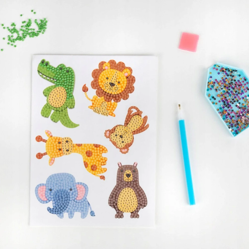 Derform Mosaic Zoo DIAMOND STICKERS Kidea (NDZOKA)