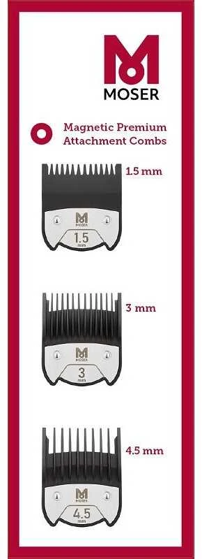 Wahl Clipper Corporation MOSER 1801-7010 Magnetinių antgalių rinkinys 1,5/ 3/ 4,5 mm