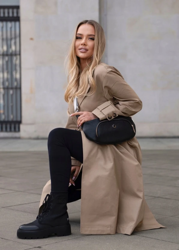 Moteriškas juodas Peterson liemens krepšys Crossbody City pečių krepšys