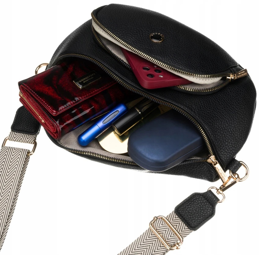 Moteriškas juodas Peterson liemens krepšys Crossbody City pečių krepšys