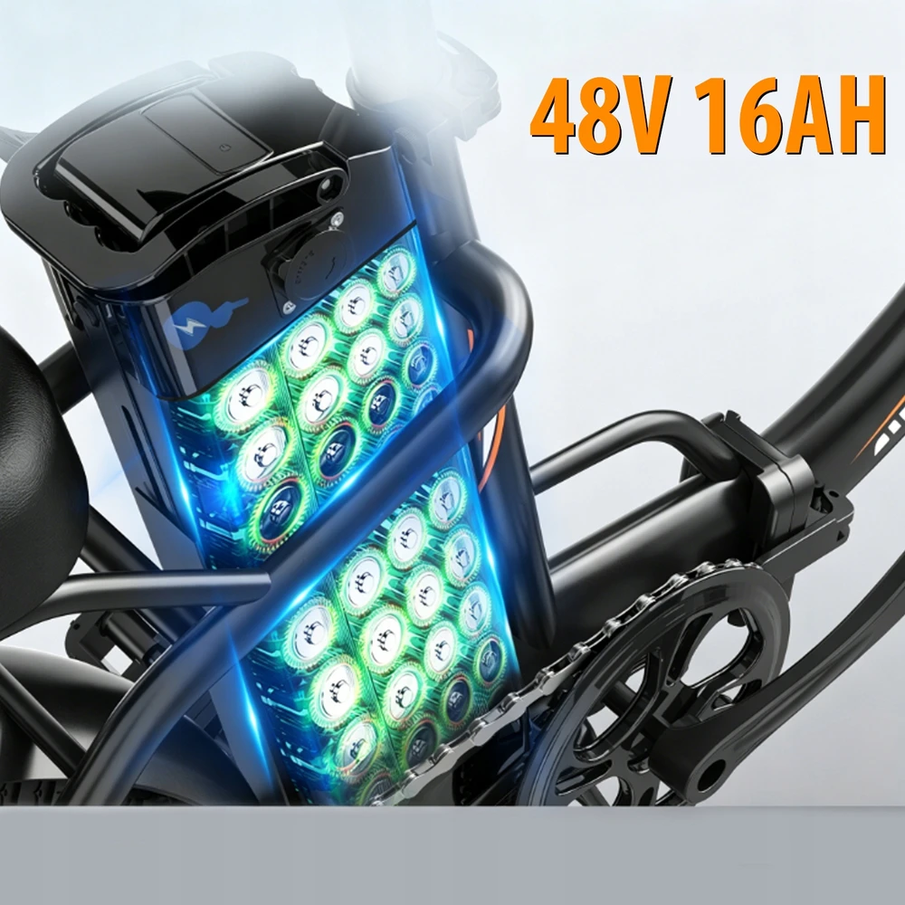 Moteriškas/vyriškas elektrinis dviratis ZAZAWORK C16 250W 25KM/H 100KM 16AH E-dviratis