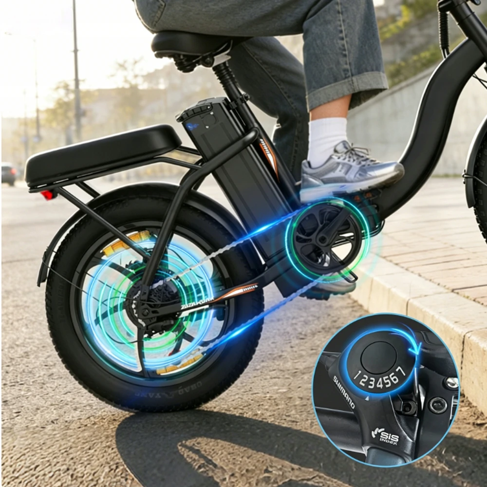 Moteriškas/vyriškas elektrinis dviratis ZAZAWORK C16 250W 25KM/H 100KM 16AH E-dviratis