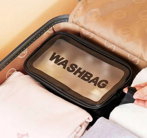 MOTERIŠKŲ VYRIŠKŲ KOSMETIKŲ KREPŠINIŲ RINKINYS 3in1 TRAVEL TRAVEL TRANSPARENT XL