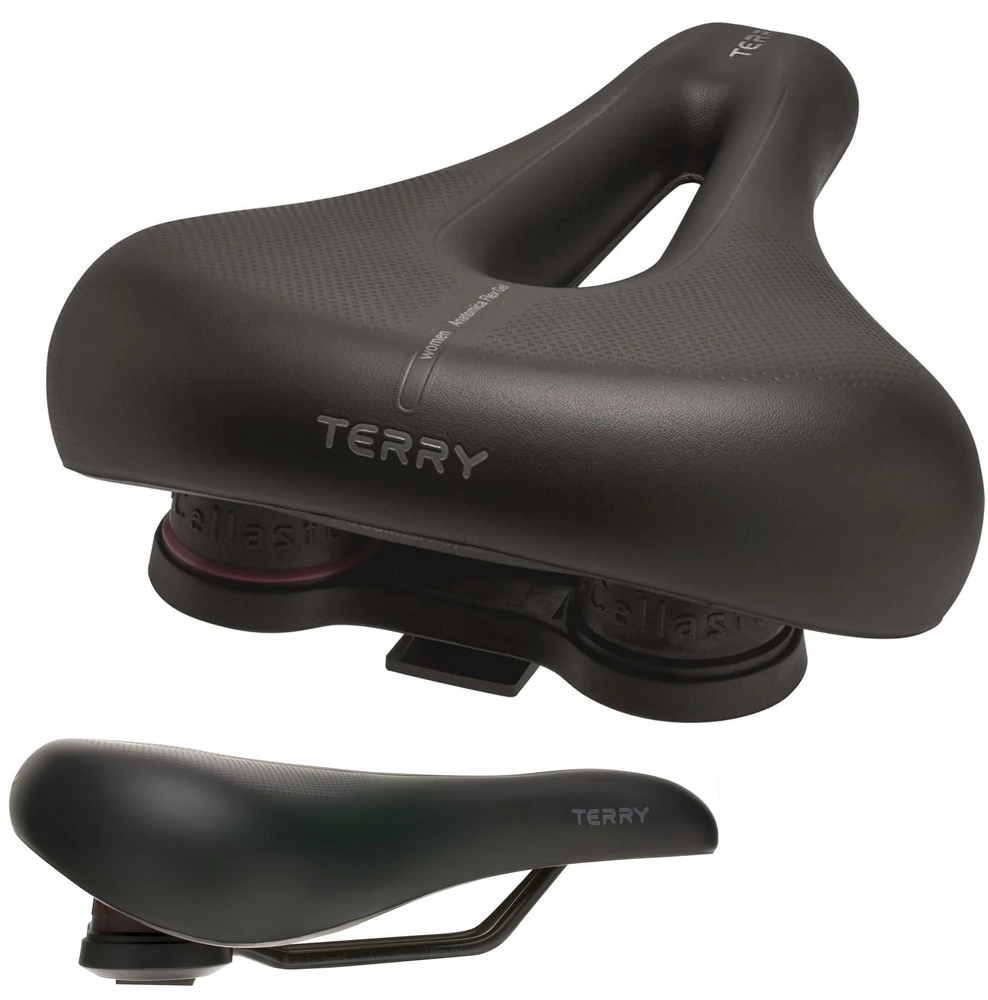 Moterų miesto žygių dviračio balnelis Terry Anatomica Flex Gel Juodas