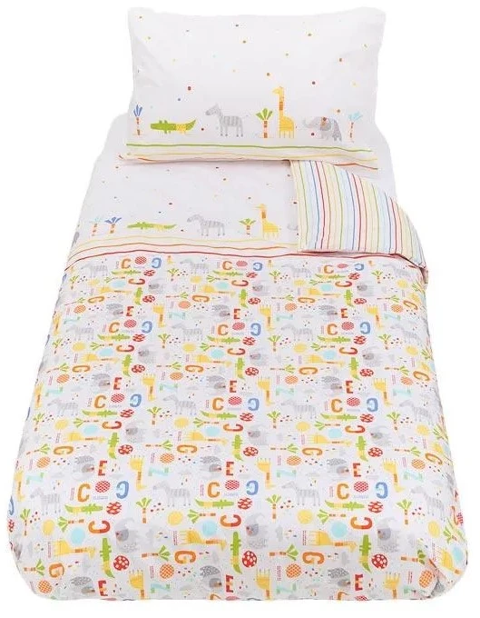 MOTHERCARE Patalynė dziecięca bawełniana 2 el. Dwustronna ZOO /PASKI 120X150