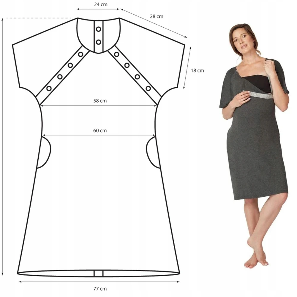 Motinystės marškinėliai po gimdymo Universalūs XS-XL Frida Mom
