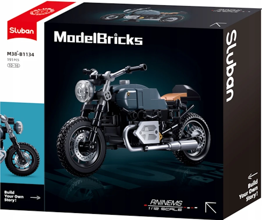 Motociklo mastelis 1:12 Sluban blokeliai 191 vnt. Modelis Brick M38-B1134