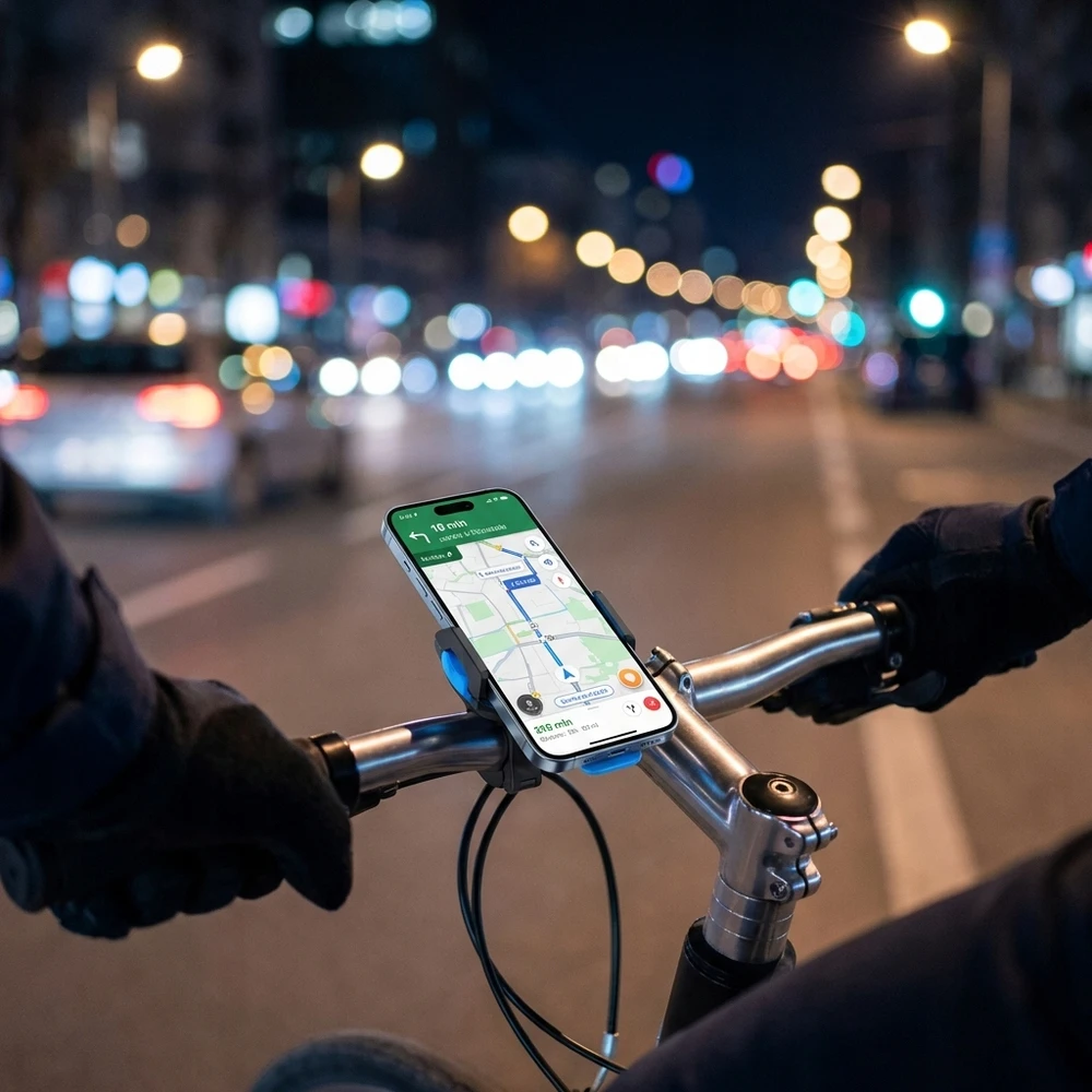 MOTOROLERIS DVIRAČIO STOVIMO LAIKIKLIS TELEFONO NAVIGACIJAI REGULIUOJAMAS MTB