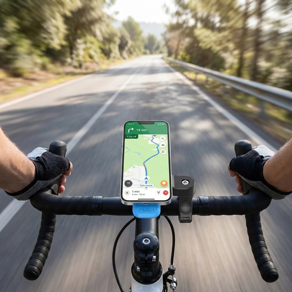 MOTOROLERIS DVIRAČIO STOVIMO LAIKIKLIS TELEFONO NAVIGACIJAI REGULIUOJAMAS MTB