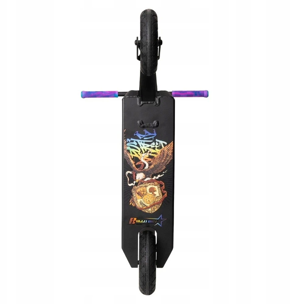 Motoroleris NKD Bullit Dirt Scooter juoda-vaivorykštė-92cm