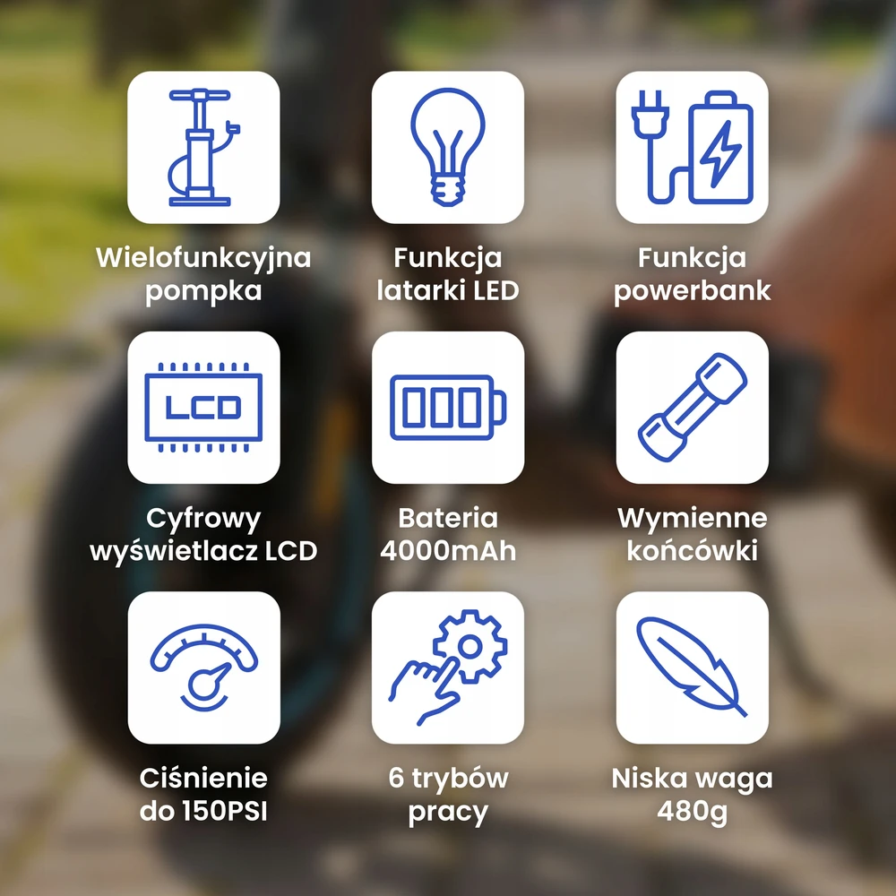 Motus 3in1 akumuliatoriaus siurblys, mini automobilinis kompresorius, Powerbank 4000mAh