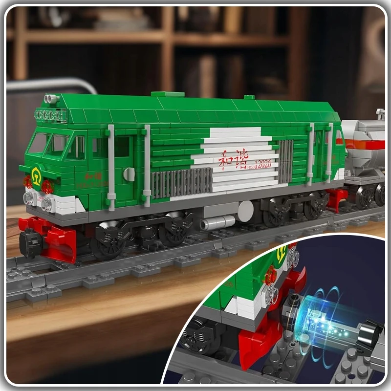 Mould King 12026 Hxn 3 Dyzelinė Lokomotyva Statybinių Blokelių Rinkinys