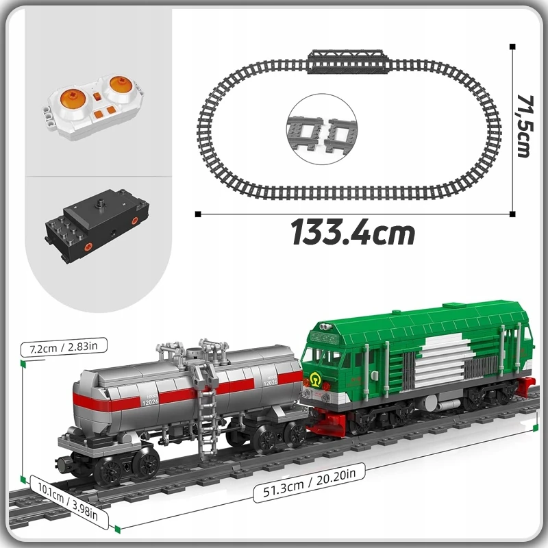 Mould King 12026 Hxn 3 Dyzelinė Lokomotyva Statybinių Blokelių Rinkinys