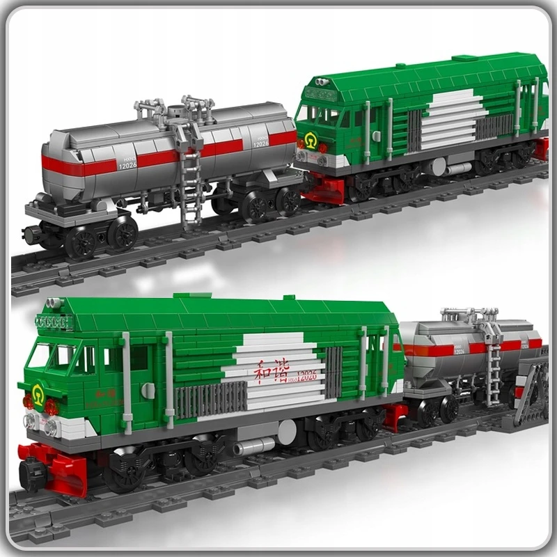 Mould King 12026 Hxn 3 Dyzelinė Lokomotyva Statybinių Blokelių Rinkinys