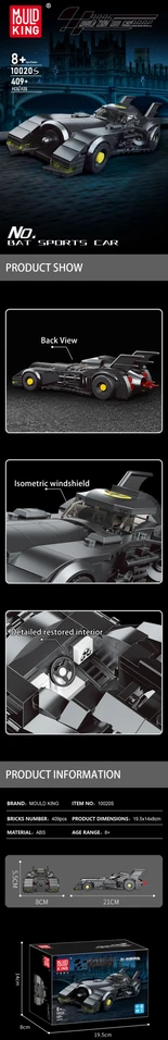 Mould King Batman Batmobile Mold King 10020S blokeliai
