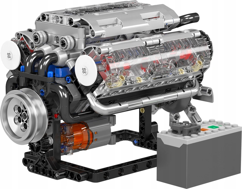 Mould King Blocks Mold King 10088 natūraliai įsiurbiamo V8 variklio techninės konstrukcijos modelis