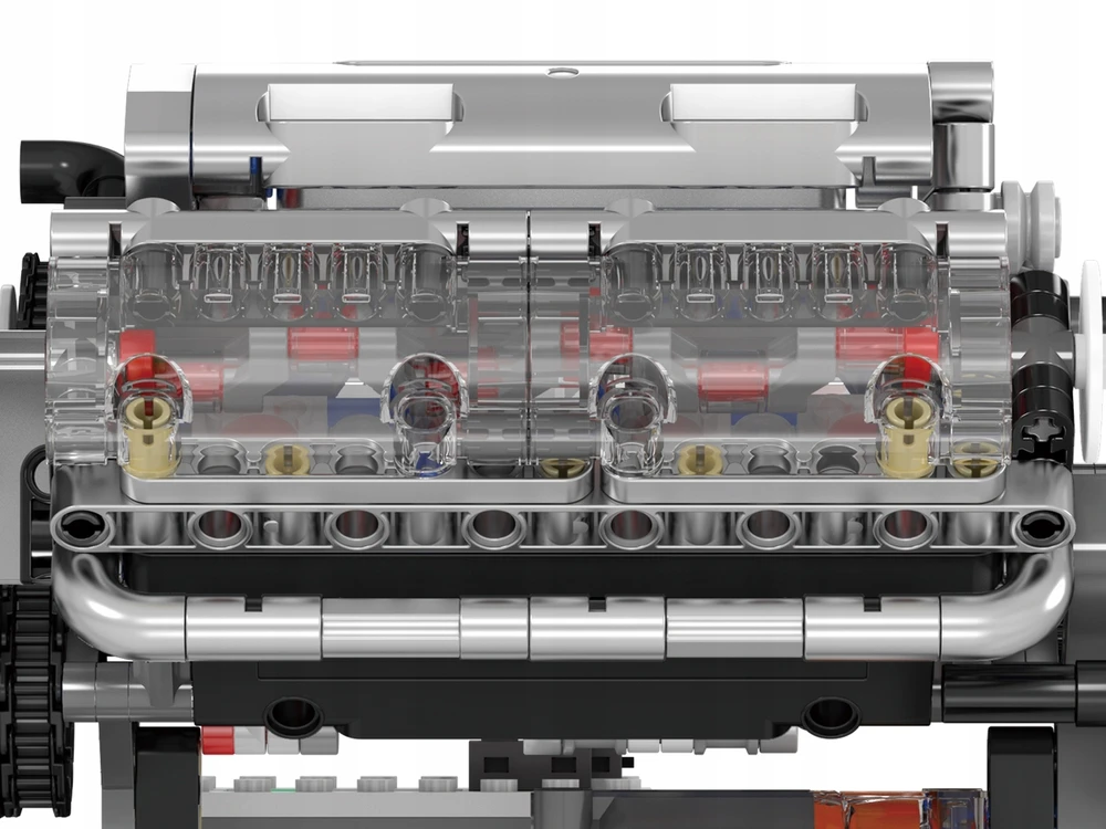 Mould King Blocks Mold King 10088 natūraliai įsiurbiamo V8 variklio techninės konstrukcijos modelis