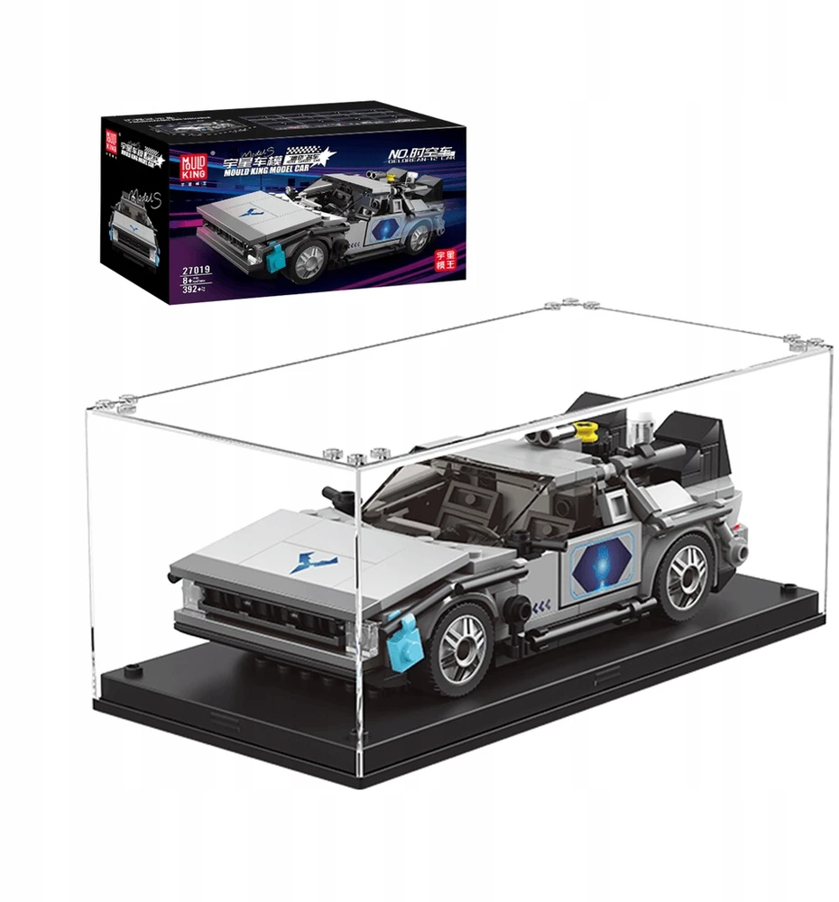 Mould King BLOKAI TECHNINIAI SPORTINIAI TRANSPORTO PRIEMONĖS DELOREAN 414 el. MOLD KING 27019 + VITRINA