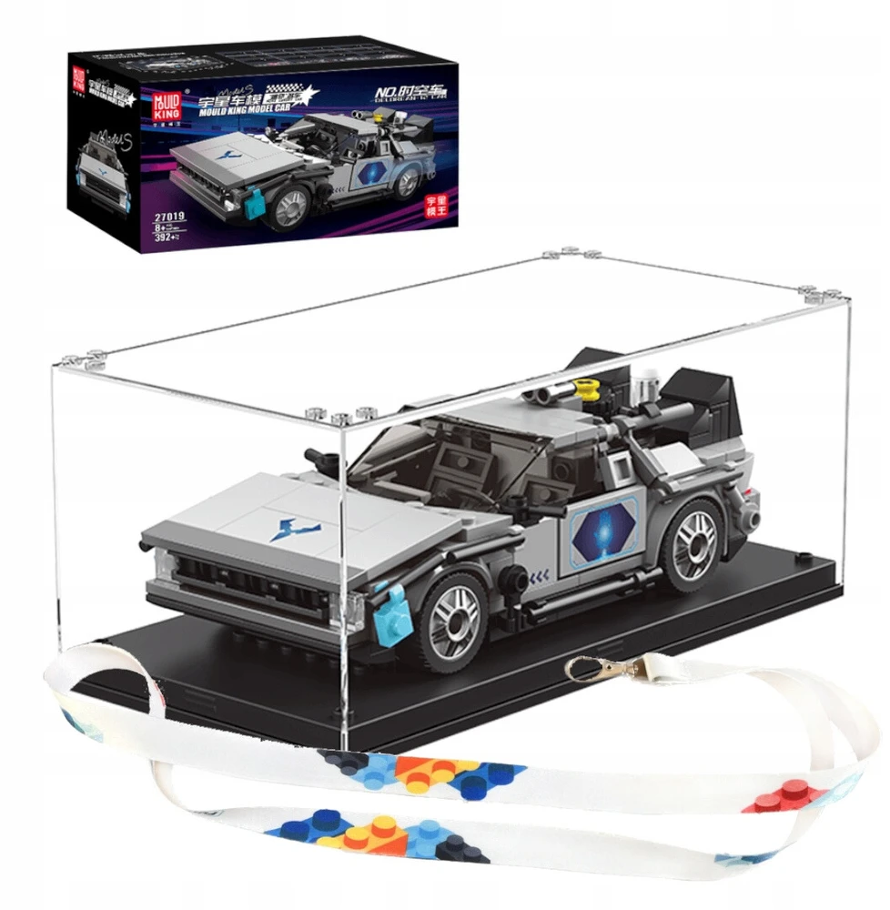 Mould King BLOKAI TECHNINIAI SPORTINIAI TRANSPORTO PRIEMONĖS DELOREAN 414 el. MOLD KING 27019 + VITRINA