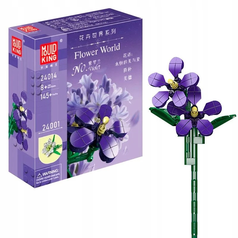 Mould King Gėlių violetinės - MOLD KING kaladėlės 145 vnt. TECHNIKA 24014
