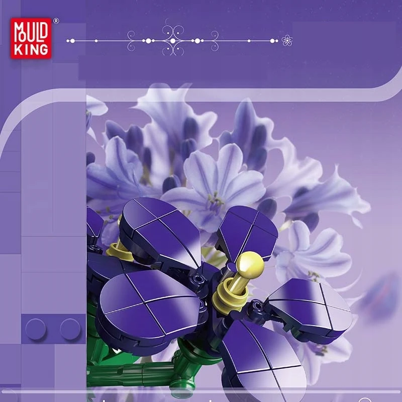 Mould King Gėlių violetinės - MOLD KING kaladėlės 145 vnt. TECHNIKA 24014
