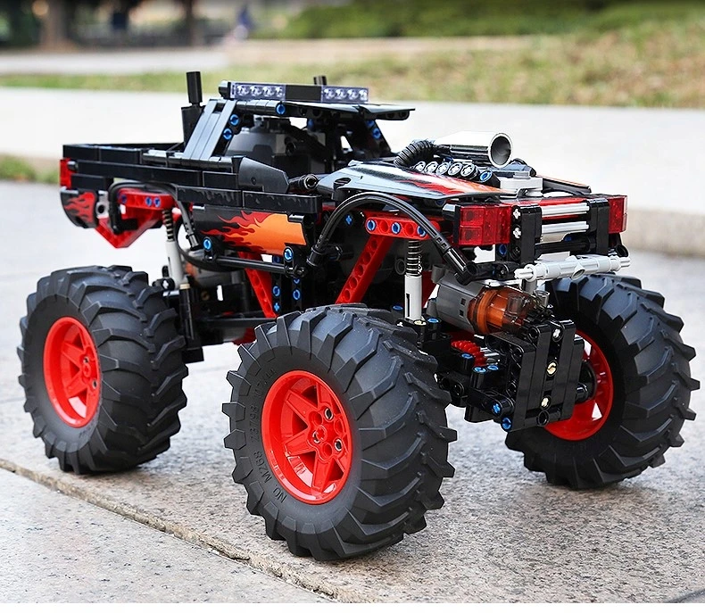 Mould King KONSTRUKCINIAI BLOKAI MOLD KING 18008 FLAME MONSTER TRUCK RC 889 EL.
