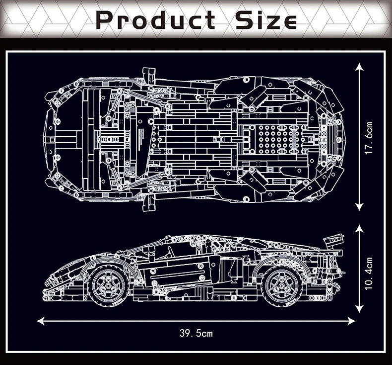 Mould King Lamborghini Aventador Rc konstruktorius