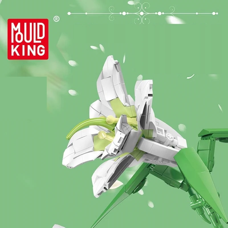 Mould King LELIJOS DIRBTINĖS GĖLĖS MOLD KING Blocks 24001 DOVANA VAZAI JAI