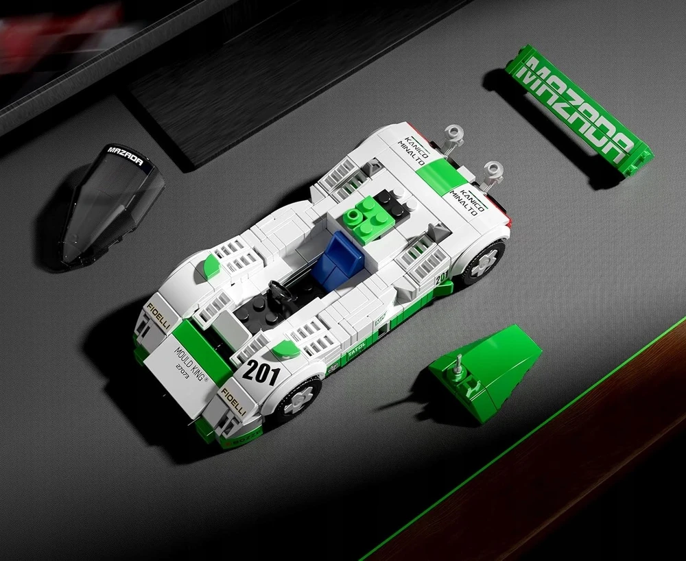Mould King Mazada 787B Speed ​​​​Champions Mold King 27073 statybinių blokų rinkinys + vitrina
