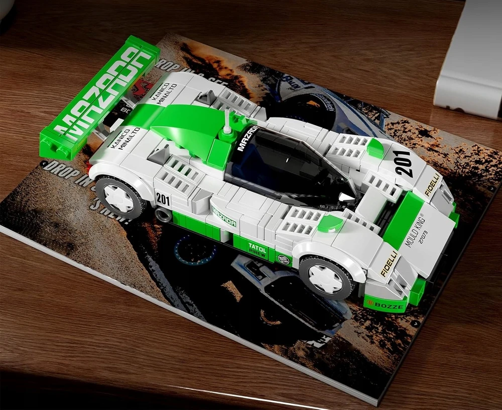 Mould King Mazada 787B Speed ​​​​Champions Mold King 27073 statybinių blokų rinkinys + vitrina