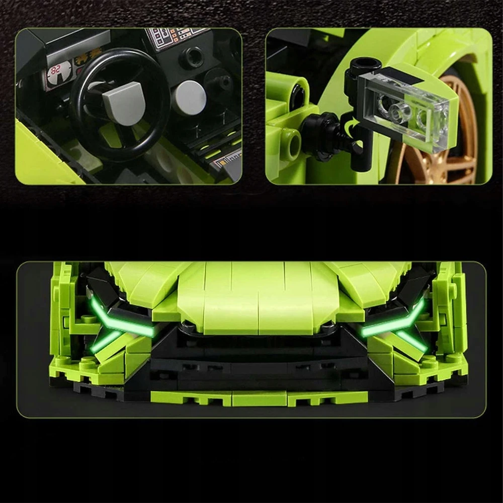 Mould King MOLD KING 10011 blokeliai 1133 vnt. Super Car Žalias Sia