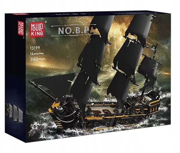 Mould King Mold King 13199 statybiniai blokeliai - piratų laivas Juodas pearl pirates