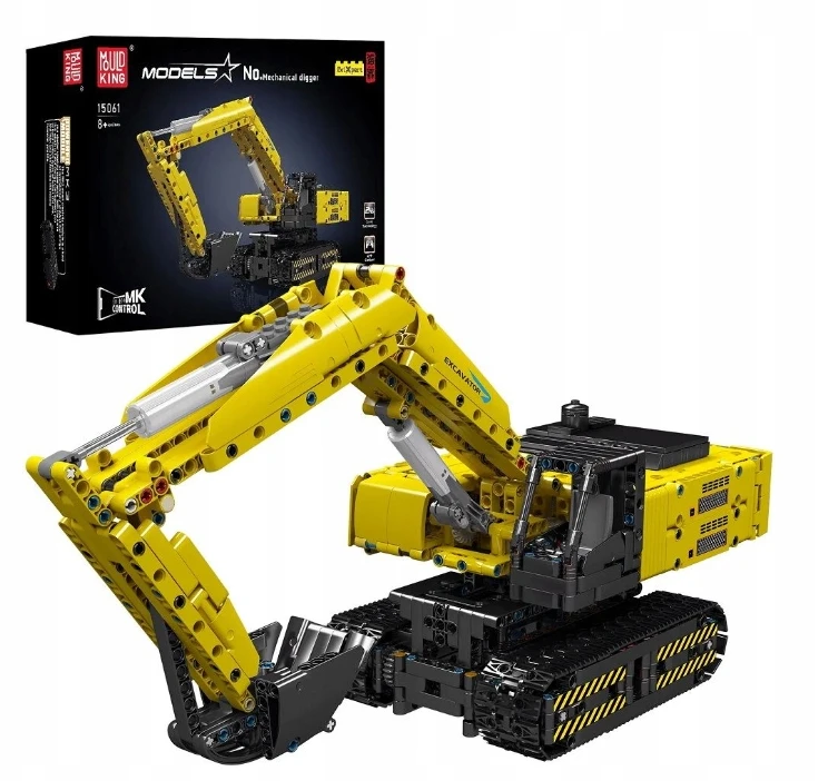 Mould King Mold King 15061 Blocks Nuotoliniu būdu valdomas vikšrinis ekskavatorius 1113 vnt.