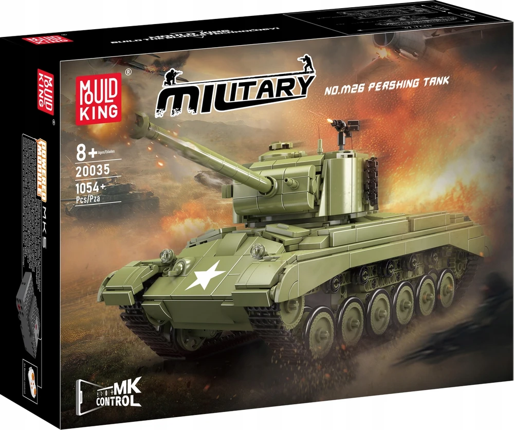 Mould King MOLD KING 20035 M26 Pershing RC Blocks Remote Control Tank Remote Control + APP