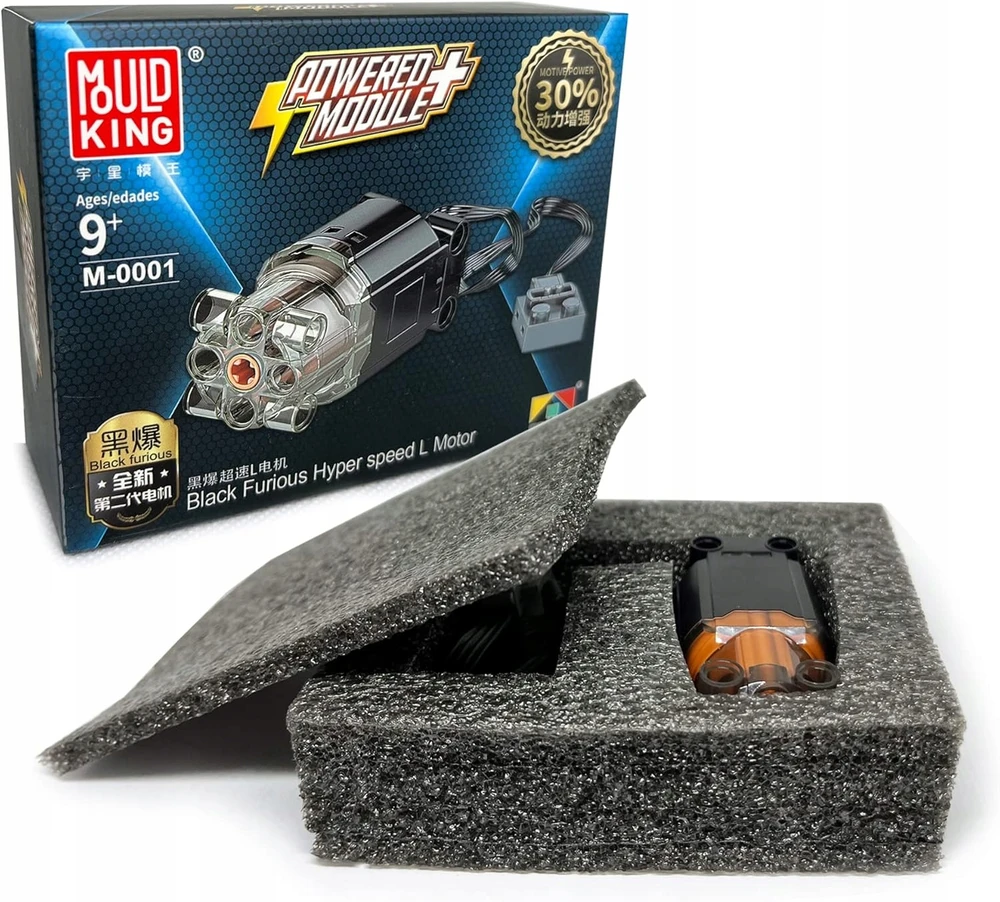 Mould King MOLD KING M-0001 ELEKTROS VARIKLIS Juodas FURIOUS L-MOTOR GALIOS FUNKCIJOS