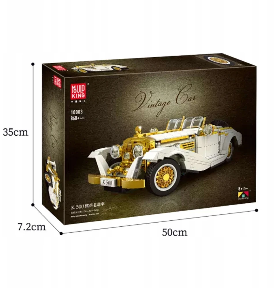 Mould King Mold King Mercedes-Benz 500K konstrukciniai blokeliai 868 plastikiniai elementai