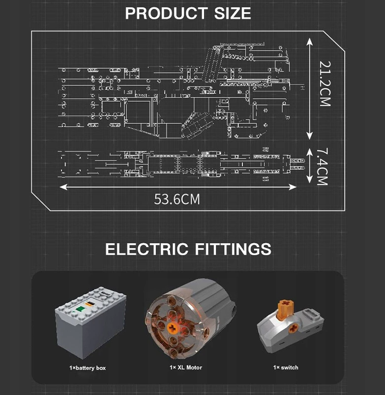 Mould King Mold King statybiniai blokai 14018S P90 šautuvas kulkosvaidis