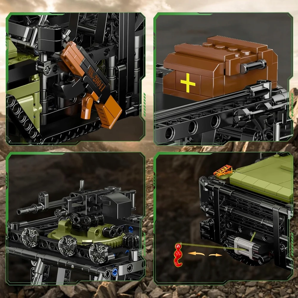 Mould King Mold King Technic Caracal Žalias Camo konstrukciniai blokai 14+