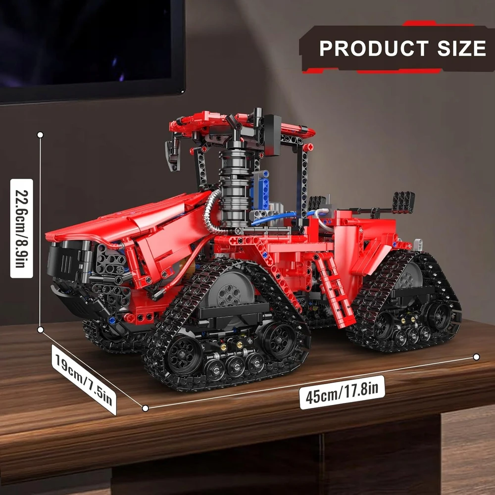 Mould King RC Technic 1698 el vikšrinis traktorius 4 varikliai Mold King 14+