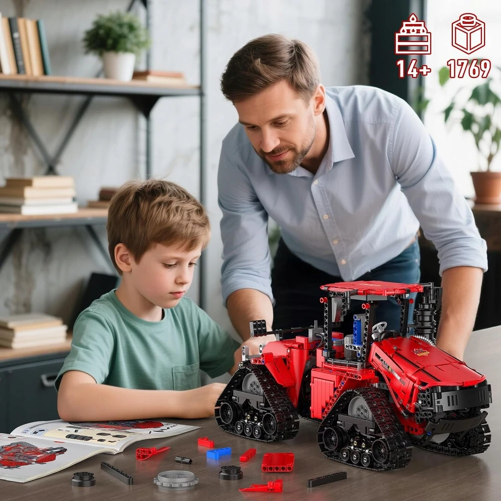 Mould King RC Technic 1698 el vikšrinis traktorius 4 varikliai Mold King 14+
