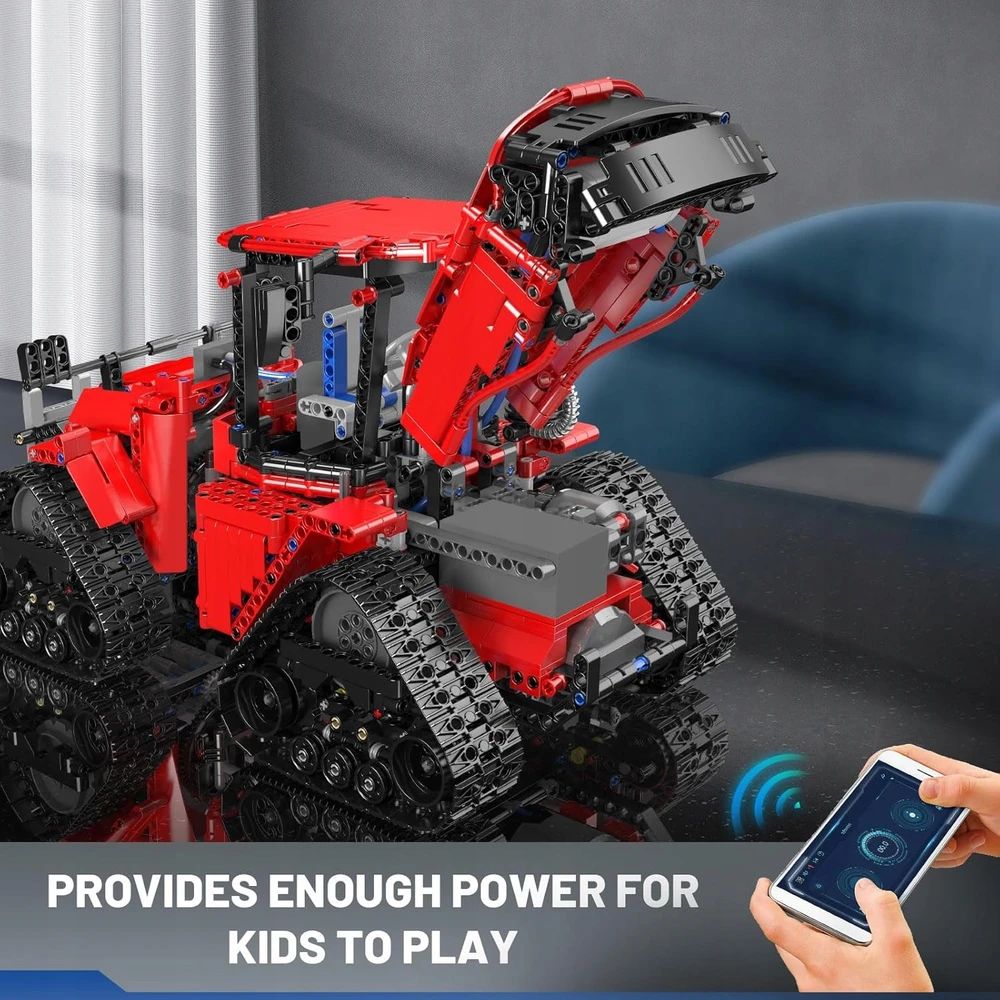 Mould King RC Technic 1698 el vikšrinis traktorius 4 varikliai Mold King 14+