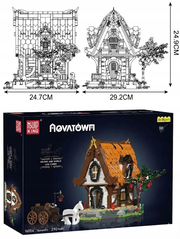 Mould King Statybinės plytos Medieval Village Cottage Mold King 16054 2192 vnt.