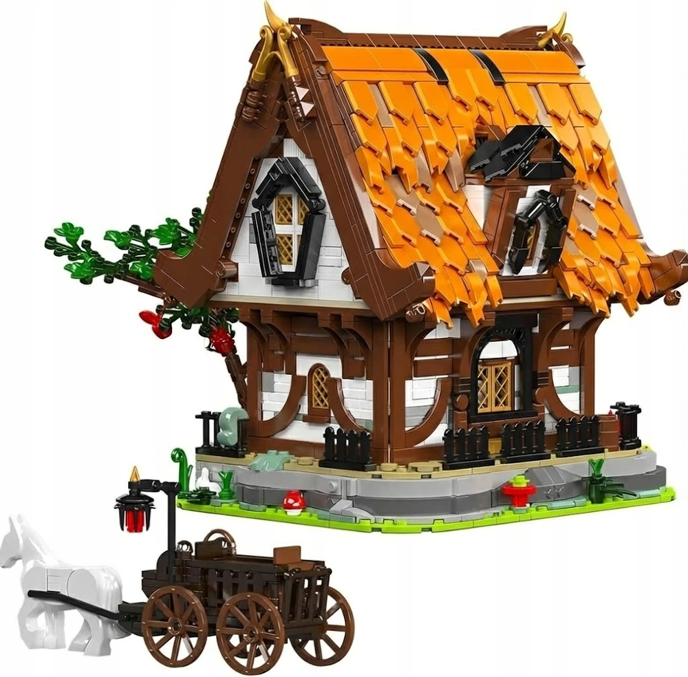 Mould King Statybinės plytos Medieval Village Cottage Mold King 16054 2192 vnt.