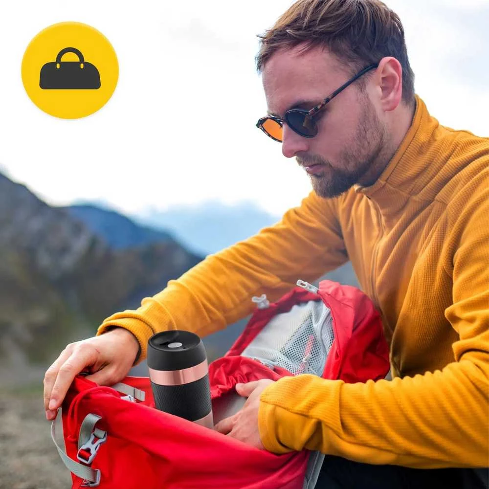 „Mountain Goat TRAVEL“ 450 ml rožinis termo puodelis