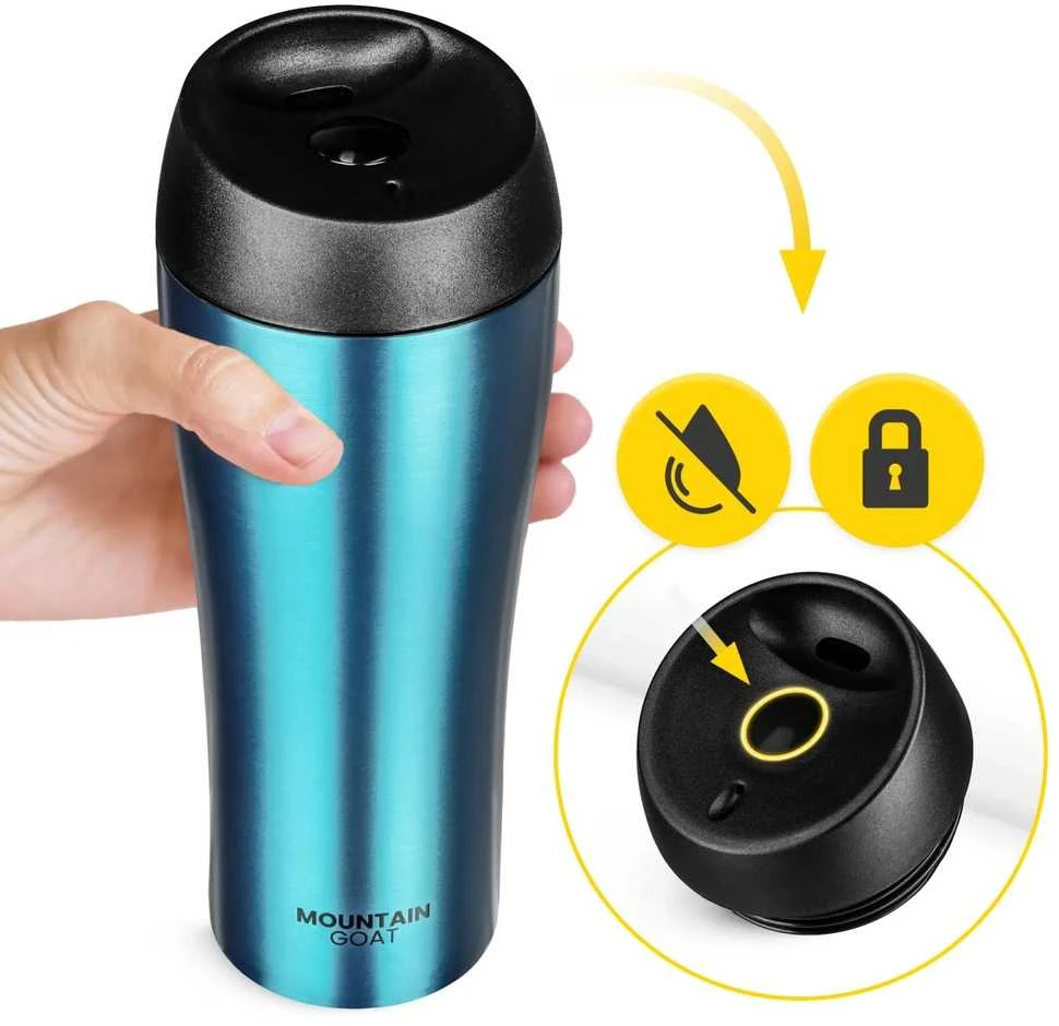 „Mountain Goat TRAVEL“ termo puodelis, 380 ml, mėlynas