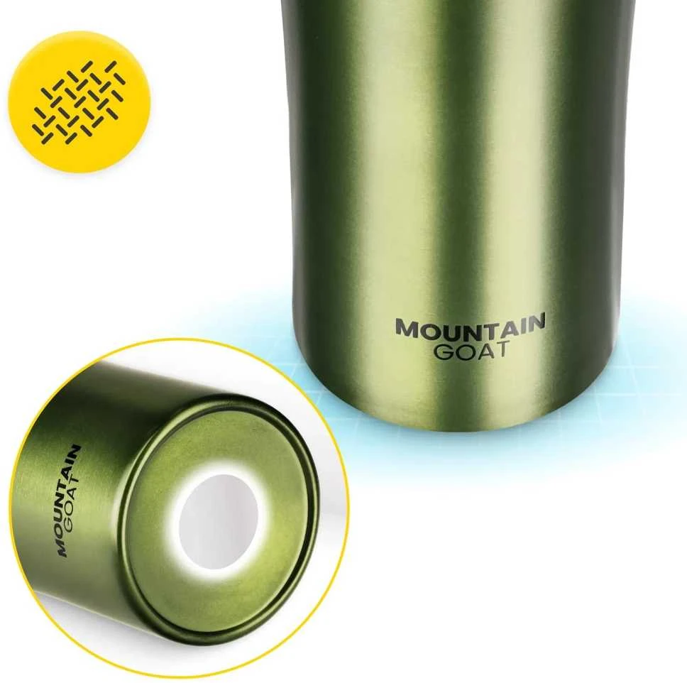 „Mountain Goat TRAVEL“ termo puodelis, 380 ml, žalias