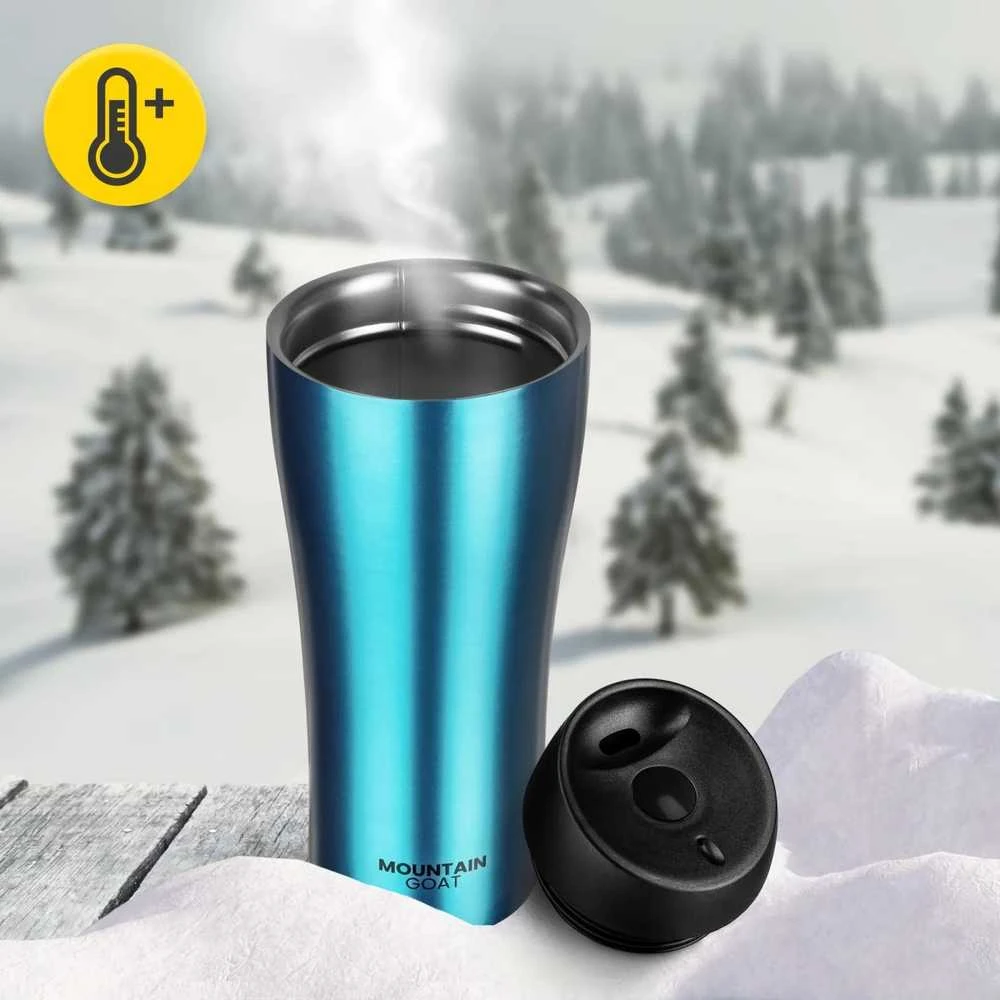 „Mountain Goat TRAVEL“ termo puodelis, 380 ml, mėlynas