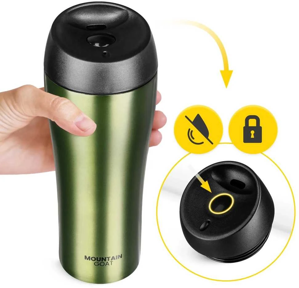 „Mountain Goat TRAVEL“ termo puodelis, 380 ml, žalias