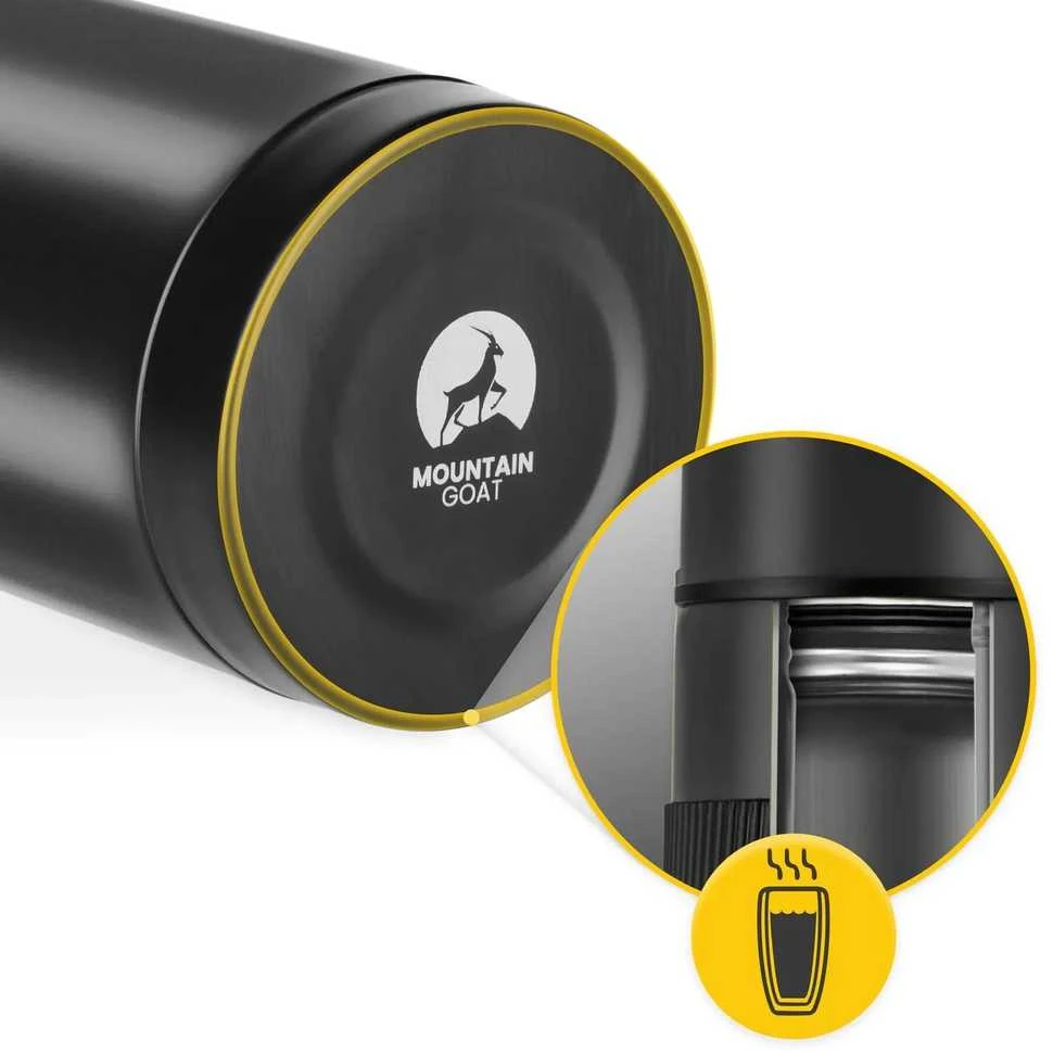 Mountain Kelioninis termosas kavai ir arbatai, 1 litras, juodas